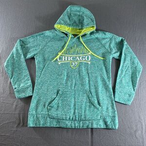 Coconut Creek Sweater Womens 2XL Chicago 37 Green Hooded Graphic‎ Print